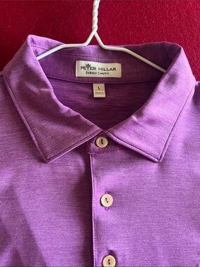 Peter Millar Purple Men's Polo Shirt - Heathered Violet